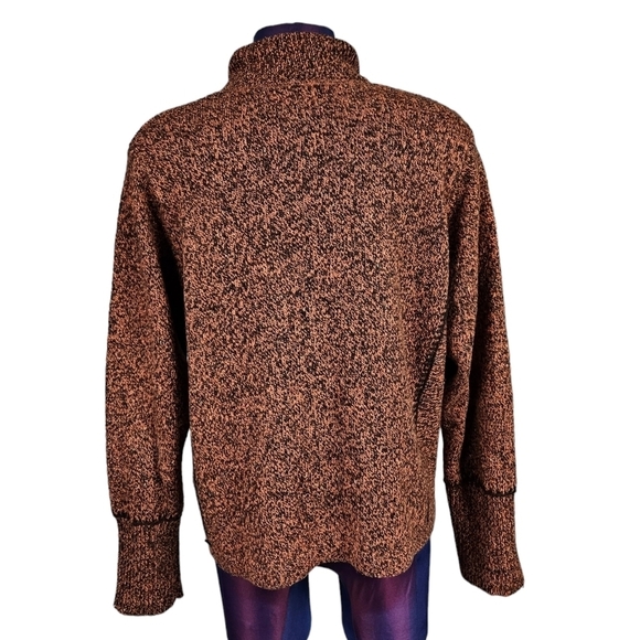 Woolrich Rust & Brown Flecked 1/4 Zip Wool Blend Sweater Size Large Women's - Picture 6 of 10